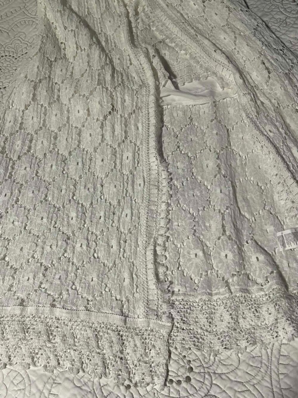 Cupshe Thin Strap Ruching Smocking Lace Jumpsuit White Size M - Picture 10 of 16